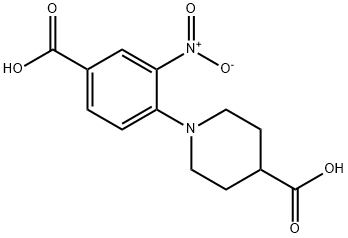 3-NITRO-4-(4-CARBOXYPIPERIDINE)BENZOIC ACID Struktur