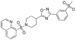 8-[(4-(3-[3-(METHYLSULFONYL)PHENYL]-1,2,4-OXADIAZOL-5-YL)PIPERIDIN-1-YL)SULFONYL]QUINOLINE Struktur