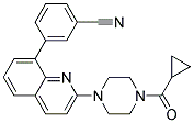 3-(2-[4-(CYCLOPROPYLCARBONYL)PIPERAZIN-1-YL]QUINOLIN-8-YL)BENZONITRILE Struktur