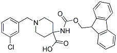 4-(((9H-FLUOREN-9-YL)METHOXY)CARBONYLAMINO)-1-(3-CHLOROBENZYL)PIPERIDINE-4-CARBOXYLIC ACID Struktur