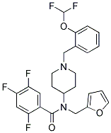 N-(1-[2-(DIFLUOROMETHOXY)BENZYL]PIPERIDIN-4-YL)-2,4,5-TRIFLUORO-N-(2-FURYLMETHYL)BENZAMIDE Struktur