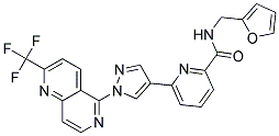 N-(2-FURYLMETHYL)-6-(1-[2-(TRIFLUOROMETHYL)-1,6-NAPHTHYRIDIN-5-YL]-1H-PYRAZOL-4-YL)PYRIDINE-2-CARBOXAMIDE Struktur