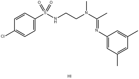 N-((Z)-1-[(2-([(4-CHLOROPHENYL)SULFONYL]AMINO)ETHYL)(METHYL)AMINO]ETHYLIDENE)-3,5-DIMETHYLBENZENAMINIUM IODIDE Struktur