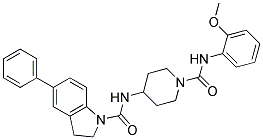 N-(1-([(2-METHOXYPHENYL)AMINO]CARBONYL)PIPERIDIN-4-YL)-5-PHENYLINDOLINE-1-CARBOXAMIDE Struktur