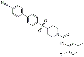 N-(2-CHLORO-5-METHYLPHENYL)-4-[(4'-CYANOBIPHENYL-4-YL)SULFONYL]PIPERIDINE-1-CARBOXAMIDE Struktur