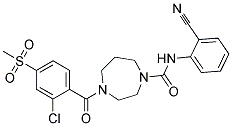 4-[2-CHLORO-4-(METHYLSULFONYL)BENZOYL]-N-(2-CYANOPHENYL)-1,4-DIAZEPANE-1-CARBOXAMIDE Struktur