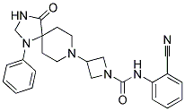 N-(2-CYANOPHENYL)-3-(4-OXO-1-PHENYL-1,3,8-TRIAZASPIRO[4.5]DEC-8-YL)AZETIDINE-1-CARBOXAMIDE Struktur