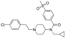 N-(1-[2-(4-CHLOROPHENYL)ETHYL]PIPERIDIN-4-YL)-N-(CYCLOPROPYLMETHYL)-4-(METHYLSULFONYL)BENZAMIDE Struktur