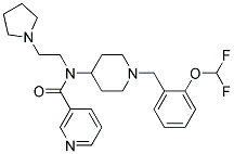 N-(1-[2-(DIFLUOROMETHOXY)BENZYL]PIPERIDIN-4-YL)-N-(2-PYRROLIDIN-1-YLETHYL)NICOTINAMIDE Struktur