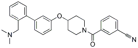 3-([4-((2'-[(DIMETHYLAMINO)METHYL]BIPHENYL-3-YL)OXY)PIPERIDIN-1-YL]CARBONYL)BENZONITRILE Struktur