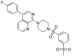 5-(4-FLUOROPHENYL)-8-(4-([3-(METHYLSULFONYL)PHENYL]SULFONYL)PIPERAZIN-1-YL)-1,7-NAPHTHYRIDINE Struktur