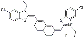 5-CHLORO-2-([7-([5-CHLORO-3-ETHYL-1,3-BENZOTHIAZOL-2(3H)-YLIDENE]METHYL)-4,4A,5,6-TETRAHYDRO-2(3H)-NAPHTHALENYLIDENE]METHYL)-3-ETHYL-1,3-BENZOTHIAZOL-3-IUM IODIDE Struktur