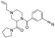 3-([4-ALLYL-2-(PYRROLIDIN-1-YLCARBONYL)PIPERAZIN-1-YL]CARBONYL)BENZONITRILE Struktur