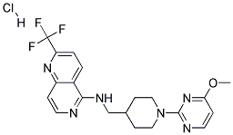 N-([1-(4-METHOXYPYRIMIDIN-2-YL)PIPERIDIN-4-YL]METHYL)-2-(TRIFLUOROMETHYL)-1,6-NAPHTHYRIDIN-5-AMINE HYDROCHLORIDE Struktur