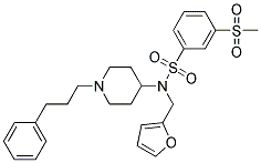 N-(2-FURYLMETHYL)-3-(METHYLSULFONYL)-N-[1-(3-PHENYLPROPYL)PIPERIDIN-4-YL]BENZENESULFONAMIDE Struktur