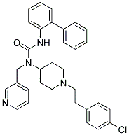 N'-BIPHENYL-2-YL-N-(1-[2-(4-CHLOROPHENYL)ETHYL]PIPERIDIN-4-YL)-N-(PYRIDIN-3-YLMETHYL)UREA Struktur