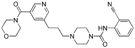 N-(2-CYANOPHENYL)-4-(3-[5-(MORPHOLIN-4-YLCARBONYL)PYRIDIN-3-YL]PROPYL)PIPERAZINE-1-CARBOXAMIDE Struktur