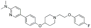 5-[4-((1-[2-(4-FLUOROPHENOXY)ETHYL]PIPERIDIN-4-YL)OXY)PHENYL]-N,N-DIMETHYLPYRIDIN-2-AMINE Struktur