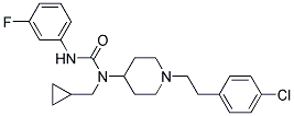 N-(1-[2-(4-CHLOROPHENYL)ETHYL]PIPERIDIN-4-YL)-N-(CYCLOPROPYLMETHYL)-N'-(3-FLUOROPHENYL)UREA Struktur