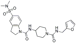 5-[(DIMETHYLAMINO)SULFONYL]-N-(1-([(2-FURYLMETHYL)AMINO]CARBONYL)PIPERIDIN-4-YL)INDOLINE-1-CARBOXAMIDE Struktur