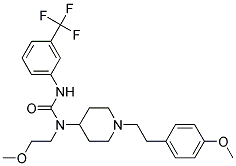 N-(2-METHOXYETHYL)-N-(1-[2-(4-METHOXYPHENYL)ETHYL]PIPERIDIN-4-YL)-N'-[3-(TRIFLUOROMETHYL)PHENYL]UREA Struktur