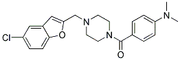 4-((4-[(5-CHLORO-1-BENZOFURAN-2-YL)METHYL]PIPERAZIN-1-YL)CARBONYL)-N,N-DIMETHYLANILINE Struktur