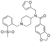 N-(2-FURYLMETHYL)-N-(1-[2-(METHYLSULFONYL)BENZYL]PIPERIDIN-4-YL)-1,3-BENZODIOXOLE-5-CARBOXAMIDE Struktur