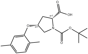 (2S,4S)-1-(TERT-BUTOXYCARBONYL)-4-(2,5-DIMETHYL-PHENOXY)-2-PYRROLIDINECARBOXYLIC ACID Struktur