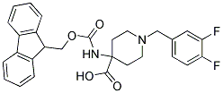 4-(((9H-FLUOREN-9-YL)METHOXY)CARBONYLAMINO)-1-(3,4-DIFLUOROBENZYL)PIPERIDINE-4-CARBOXYLIC ACID Struktur