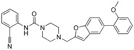 N-(2-CYANOPHENYL)-4-([5-(2-METHOXYPHENYL)-1-BENZOFURAN-2-YL]METHYL)PIPERAZINE-1-CARBOXAMIDE Struktur