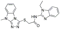 N-(1-ETHYL-1H-BENZIMIDAZOL-2-YL)-2-[(9-METHYL-9H-[1,2,4]TRIAZOLO[4,3-A]BENZIMIDAZOL-3-YL)THIO]ACETAMIDE Struktur