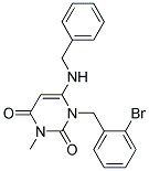 6-(BENZYLAMINO)-1-(2-BROMOBENZYL)-3-METHYLPYRIMIDINE-2,4(1H,3H)-DIONE Struktur