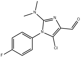 5-CHLORO-2-(DIMETHYLAMINO)-1-(4-FLUOROPHENYL)-1H-IMIDAZOLE-4-CARBALDEHYDE Struktur