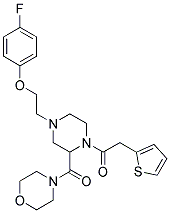 4-([4-[2-(4-FLUOROPHENOXY)ETHYL]-1-(2-THIENYLACETYL)PIPERAZIN-2-YL]CARBONYL)MORPHOLINE Struktur