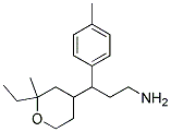 3-(2-ETHYL-2-METHYL-TETRAHYDRO-PYRAN-4-YL)-3-P-TOLYL-PROPYLAMINE Struktur