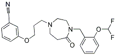 3-(3-(4-[2-(DIFLUOROMETHOXY)BENZYL]-5-OXO-1,4-DIAZEPAN-1-YL)PROPOXY)BENZONITRILE Struktur