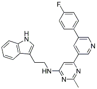 (6-[5-(4-FLUORO-PHENYL)-PYRIDIN-3-YL]-2-METHYL-PYRIMIDIN-4-YL)-[2-(1H-INDOL-3-YL)-ETHYL]-AMINE Struktur