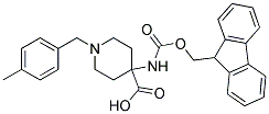 4-(((9H-FLUOREN-9-YL)METHOXY)CARBONYLAMINO)-1-(4-METHYLBENZYL)PIPERIDINE-4-CARBOXYLIC ACID Struktur