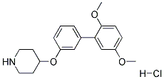 4-[(2',5'-DIMETHOXYBIPHENYL-3-YL)OXY]PIPERIDINE HYDROCHLORIDE Struktur