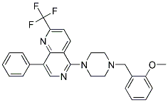 5-[4-(2-METHOXYBENZYL)PIPERAZIN-1-YL]-8-PHENYL-2-(TRIFLUOROMETHYL)-1,6-NAPHTHYRIDINE Struktur