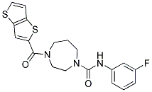 N-(3-FLUOROPHENYL)-4-(THIENO[3,2-B]THIEN-2-YLCARBONYL)-1,4-DIAZEPANE-1-CARBOXAMIDE Struktur