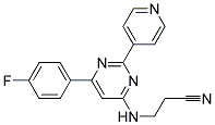 3-([6-(4-FLUOROPHENYL)-2-PYRIDIN-4-YLPYRIMIDIN-4-YL]AMINO)PROPANENITRILE Struktur