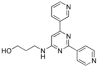 3-[(6-PYRIDIN-3-YL-2-PYRIDIN-4-YLPYRIMIDIN-4-YL)AMINO]PROPAN-1-OL Struktur