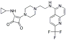 3-(CYCLOPROPYLAMINO)-4-[4-(2-([2-(TRIFLUOROMETHYL)-1,6-NAPHTHYRIDIN-5-YL]AMINO)ETHYL)PIPERAZIN-1-YL]CYCLOBUT-3-ENE-1,2-DIONE Struktur