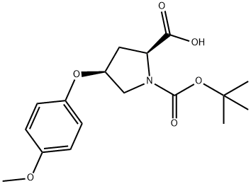 (2S,4S)-1-(TERT-BUTOXYCARBONYL)-4-(4-METHOXY-PHENOXY)-2-PYRROLIDINECARBOXYLIC ACID Struktur