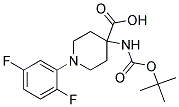 4-(TERT-BUTOXYCARBONYLAMINO)-1-(2,5-DIFLUOROPHENYL)PIPERIDINE-4-CARBOXYLIC ACID Struktur