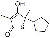 5-CYCLOPENTYL-4-HYDROXY-3,5-DIMETHYL-5H-THIOPHEN-2-ONE Struktur