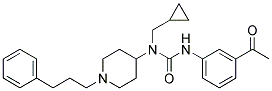 N'-(3-ACETYLPHENYL)-N-(CYCLOPROPYLMETHYL)-N-[1-(3-PHENYLPROPYL)PIPERIDIN-4-YL]UREA Struktur