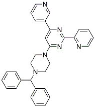 4-(4-BENZHYDRYL-PIPERAZIN-1-YL)-6-PYRIDIN-3-YL-2-PYRIDIN-2-YL-PYRIMIDINE Struktur