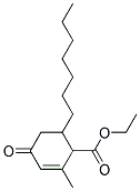 6-HEPTYL-2-METHYL-4-OXO-CYCLOHEX-2-ENECARBOXYLIC ACID ETHYL ESTER Struktur